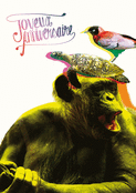 Anniversaire joyeux avec un singe souriant